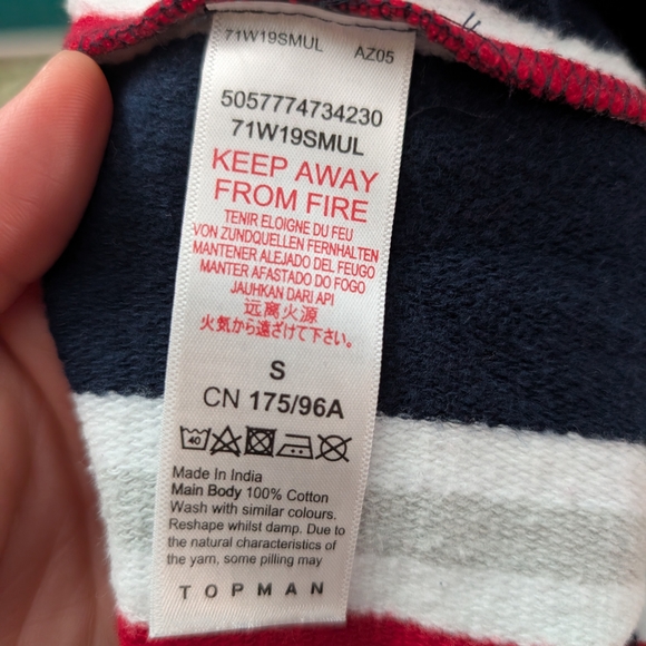 Topman Striped Short Sleeve Tee - Navy, White, Red - Picture 5 of 5